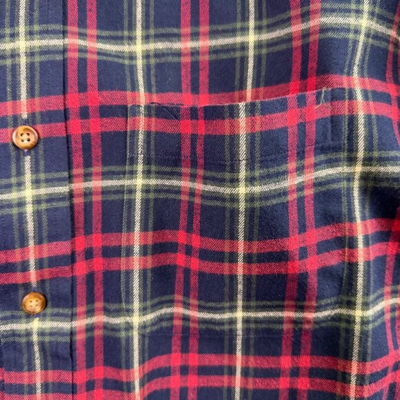 Brooks Brothers Mens Red & Navy Plaid Cotton Button-Up Casual Shirt Size L - Picture 4 of 8
